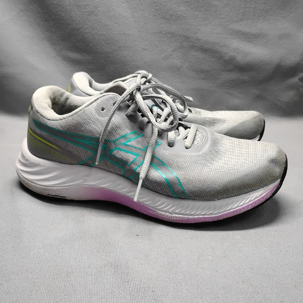 Asics Gel Excite 9 Womens 7.5 Wide Gray Teal Running Shoes 1012B183
